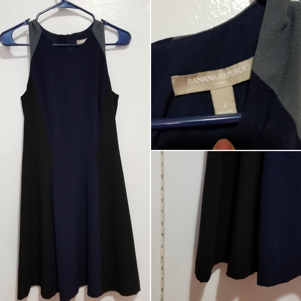 Banana republic navy black gray knee length